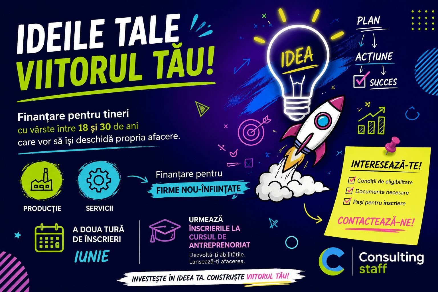 📢 O nouă șansă pentru tinerii antreprenori! 🚀: Încep înscrierile pentru cea de-a doua etapă a programului de finanțare